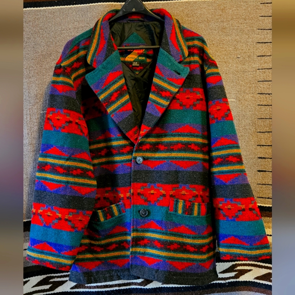 Vintage Aztec Pea Coat